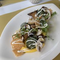 Vegan cheese balls with vegan creme fraiche  at Seminar- und Wellnesshotel Stoos in Morschach