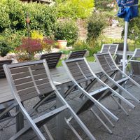 Outdoor seating in the back (when closed) at Eremitage in Arlesheim