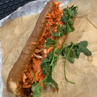 Tempeh satay bahn mi  at Banh Mi Station in Dallas