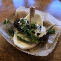 Edamame falafel bao bun at Banh Mi Station in Dallas