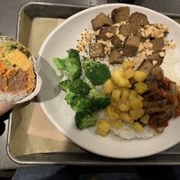 Bulgogi beef with beyond meat substituted and Island Teriyaki bowl with beyond meat   at World Wrapps in Corte Madera