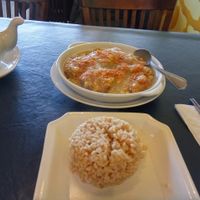 Fish in corn sauce at 3G Vegetarian Restaurant in Vancouver