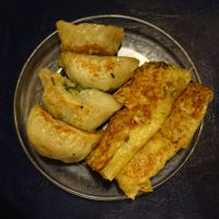 Pan-fried dumplings at 3G Vegetarian Restaurant in Vancouver