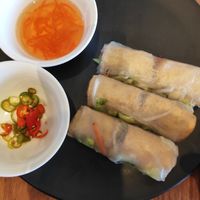 Rice paper rolls - wrong sauce. at Rice Fields Restaurant in Avondale Heights