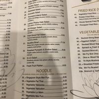 Menu  at Lotus Vegetarian in Brooklyn