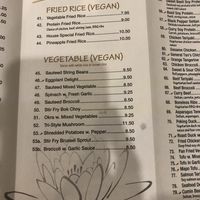 Menu  at Lotus Vegetarian in Brooklyn
