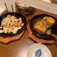 Tsukemono steak and tofu steak. Both delicious! at Izakaya Gen in Hida