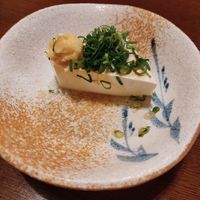 Tofu, ginger and green onions at Izakaya Gen in Hida