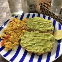 The “Vegan Plate”, which is avocado on toast with scrambled tofu   at Phin Coffee in Hoi An