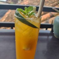 Peach 🍑 orange 🍊 lemongrass tea 👌🏽 at Phin Coffee in Hoi An