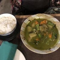 Vegan curry (do NOT order, it’s very bland and watery, no flavor at all besides spiciness)  at Phin Coffee in Hoi An