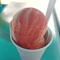 Strawberry Lemonade flavor at Uncle Louie's Italian Ice in North Port
