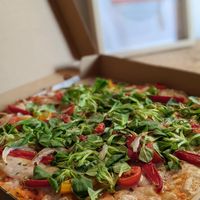 Pizza vegano: Malasjierbas at Yerbamate in Conil De La Frontera
