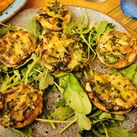 Vegan stuffed mushrooms at Yerbamate in Conil De La Frontera