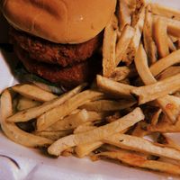 Hot Chik’n sandwich  at Decades in Lancaster