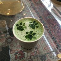 CBD infused matcha latte with oat milk at Matcha Mafia in Amsterdam