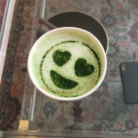 Matcha latte at Matcha Mafia in Amsterdam