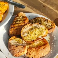 Divine toasted bread at To Faragi Tavern in Crete