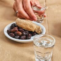 Free raki and olives at To Faragi Tavern in Crete