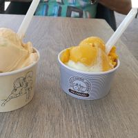 Mango, cantaloupe, apple and pineapple. at Slascicarna Jadran pri Ekremu in Izola