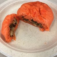 Steamed BBQ Tofu Bun  with tofu filling & a light Chinese BBQ sauce. at Keefer Court in Eden Prairie