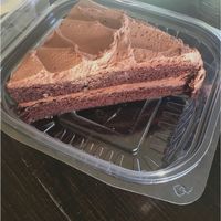 Vegan chocolate cake with chocolate frosting  at Island Naturals in Kailua Kona