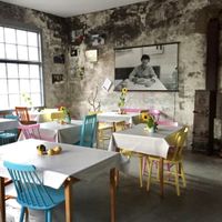 The indoor seating area  at Not Quite in Fengersfors