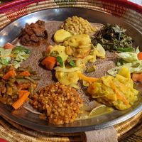 Vegan plater at Taste of Ethiopia in Pflugerville