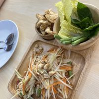 Papaya salad (som tam)  at Bai Plu House in Bangkok