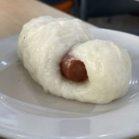 Vegan hotdog Chinese bun, 29 baht  at Bai Plu House in Bangkok