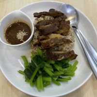 Fried „duck“ with ricee  at Bai Plu House in Bangkok