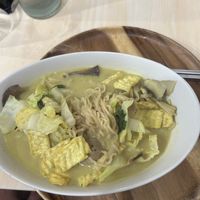 Green curry with noodles  at Bai Plu House in Bangkok