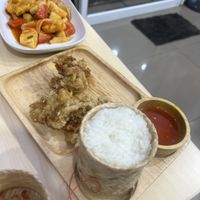 Insane deep fried chicken with sesame seeds 🤤   at Bai Plu House in Bangkok