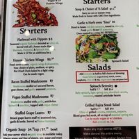 Menu page 1  at Earth Bistro in Temecula