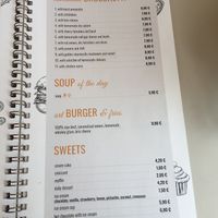 Menu at Art Cafe Bar in Bled