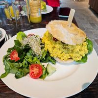 The sandwich with a side sallad at Café Nullpunkt in Berlin