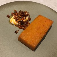Butternut squash terrine with sunflower cream and chilli crunch  at Land in Birmingham