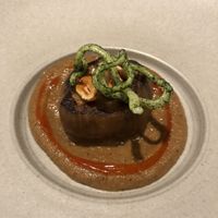 Aubergine scallop with massaman and chilli jam  at Land in Birmingham