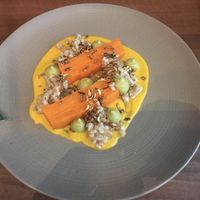 CARROT TERRINE - BARLEY – MISO – AVOCADO (VG) at Land in Birmingham