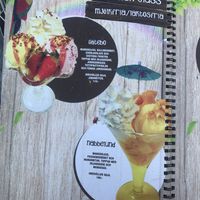 Vegan ice cream from the menu. at Källa Glassgård in Lottorp