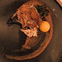 Mushroom steak and “egg"  at Umami Ramen & Izakaya in Montreal