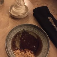 Yuzu ice cream and raindrop cake at Umami Ramen & Izakaya in Montreal