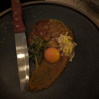 Suteki Tamago ("steak and egg") made with enoki mushrooms at Umami Ramen & Izakaya in Montreal