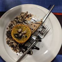 Raw vegan cake with cacao, peanut bitter, nuts at Bistro Bukarica in Krk