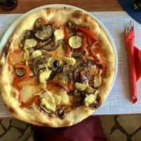Vegan pizza  at Bistro Bukarica in Krk