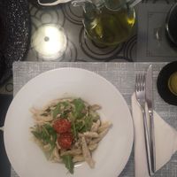 Special creation - Croatian handmade pasta with vegan cream and champignons at Bistro Bukarica in Krk