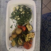 Special dish on request: chard with garlic and fried vegetables at Bistro Bukarica in Krk