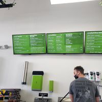 Menu boards. All vegan at Juice Mafia in Hallandale Beach