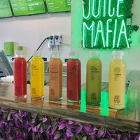 just SOME of the cold pressed juice options at Juice Mafia in Hallandale Beach
