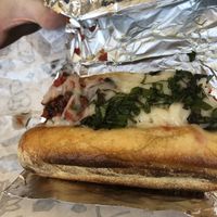 Eggplant meatball parm sub at Tony Boloney's in Jersey City